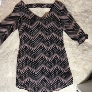 Lily Rose Chevron Blush and Black Dress